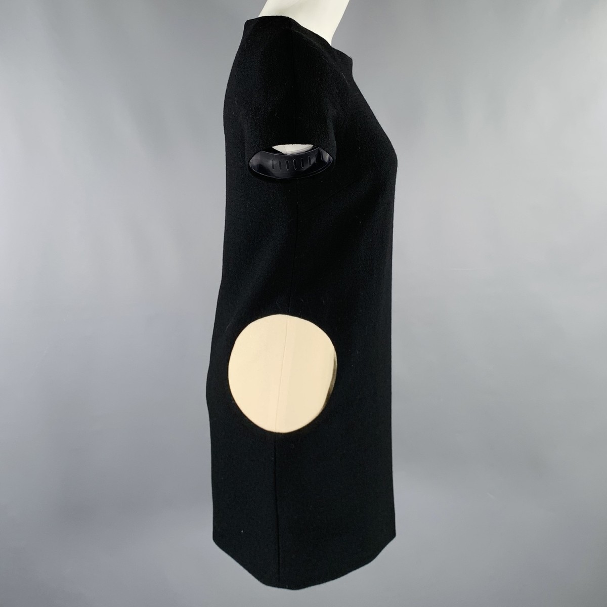 LISA PERRY Size 2 Black Cream Wool Circles Short Sleeve Dress | eBay