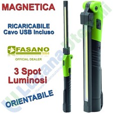 Lampada LED Ricaricabile Officina FASANO Portatile Magnetica Orientabile FGA 207