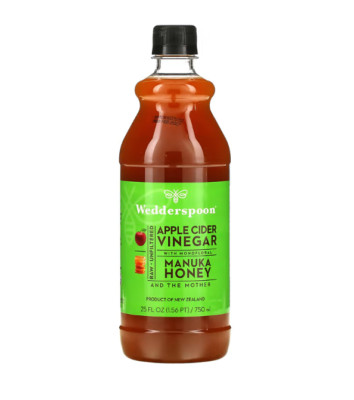 Wedderspoon Bio-Apfelessig mit Manuka-Honig 750ml - ungefiltert mit Mutter