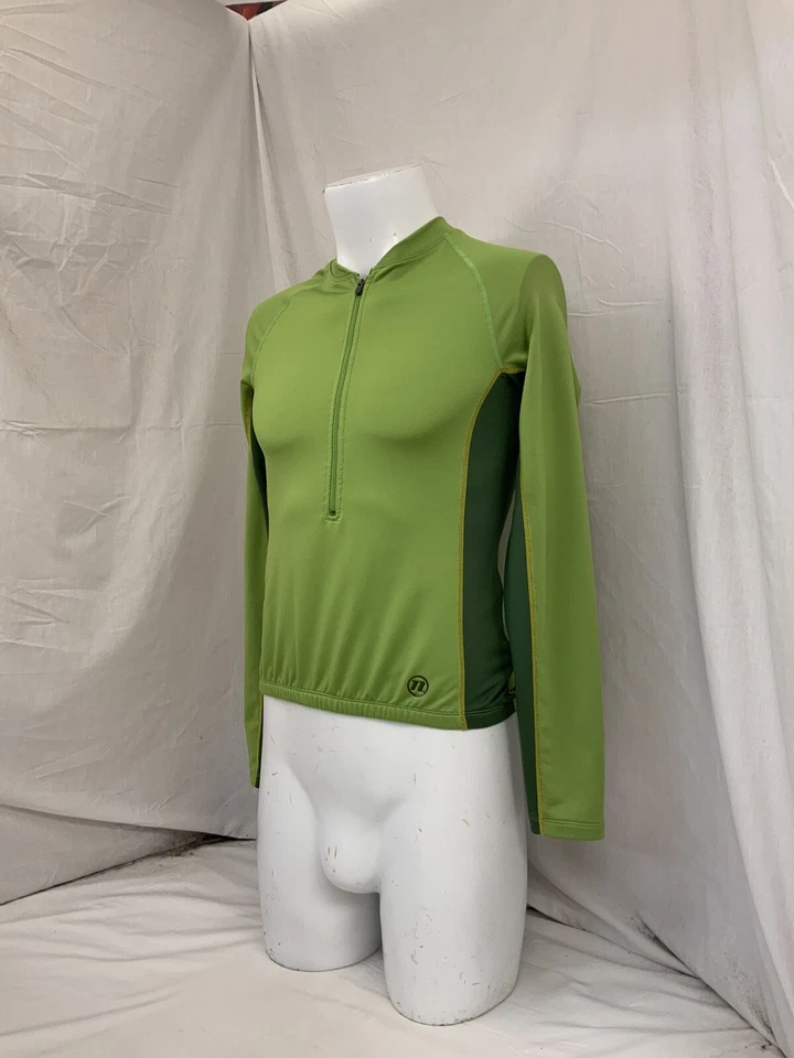 Jersey de ciclismo Novara S verde 1/2 cremallera manga larga poliéster elástico YGI Y1-552 Foto 4 de 4