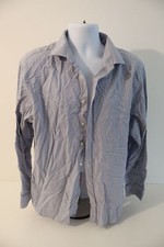 M S Men's Blue Tailored Formal Shirt 18" Pure Cotton Long Sleeve