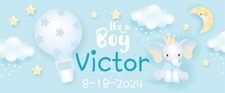 Welcome Baby Boy Custom Banner, Baby Shower Banner Custom Name  Date Banner