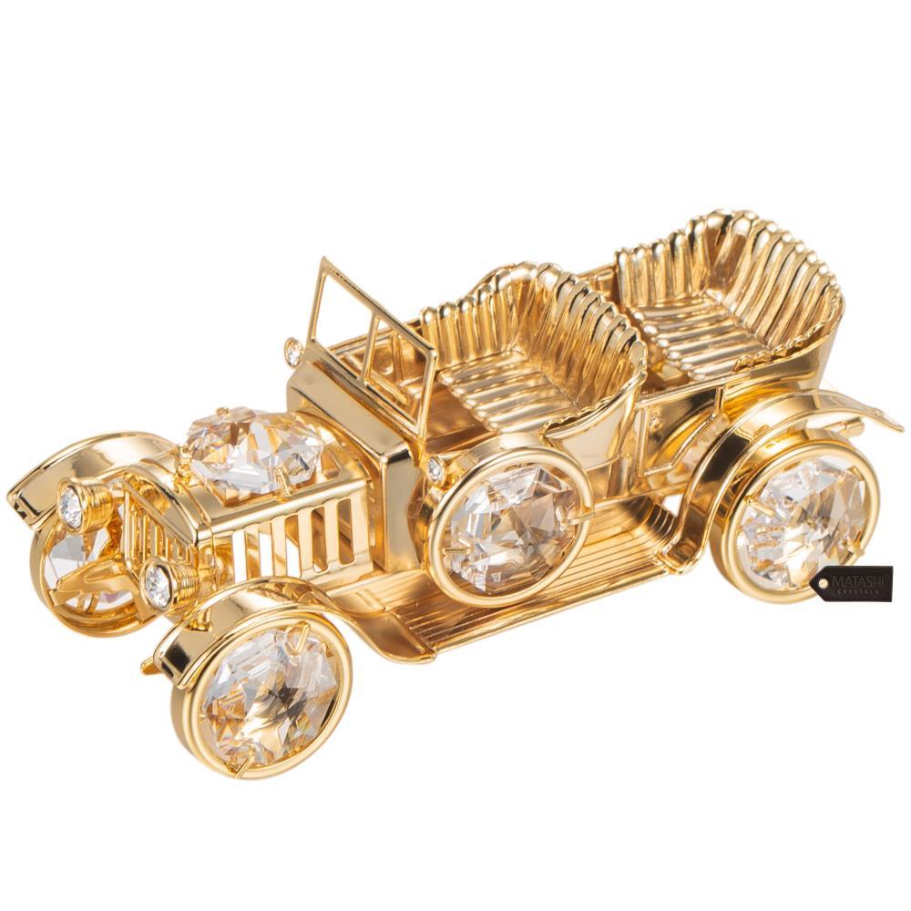 24K Gold Plated Crystal Studded Vintage Car Ornament by Matashi | eBay