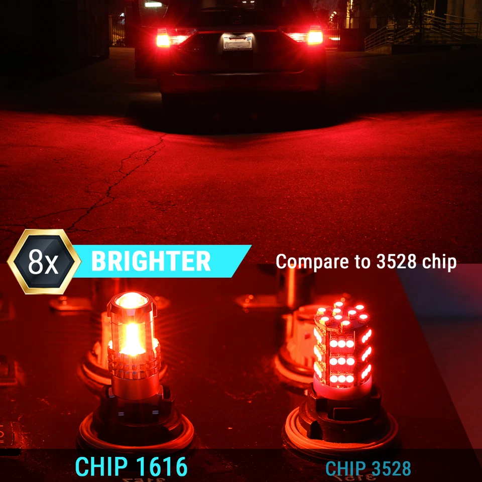 Nuevo Syneticusa 1157 LED Rojo Parada de Freno Aparcamiento Luz Trasera Bombillas Lámpara Foto 4 de 4