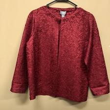 Chicos Travelers 0 Sz 4 Women S Crinkle Crushed Sloane Jacket Red NWT 109