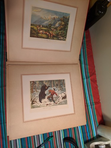 Vintage 1930s Currier & Ives Portfolio & 15 Prints 1930s Clipper NYC CA Train - Picture 5 of 12