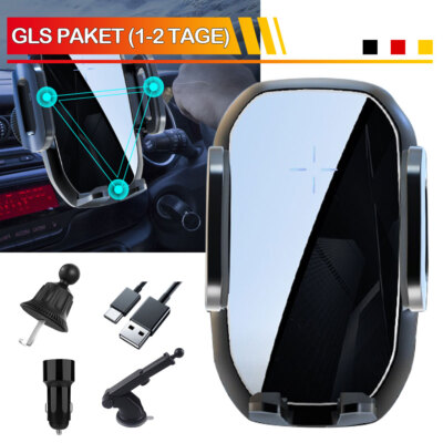 15W Wireless Autohalterung KFZ Handy Halter mit Induktive Ladefunktion Clip DE