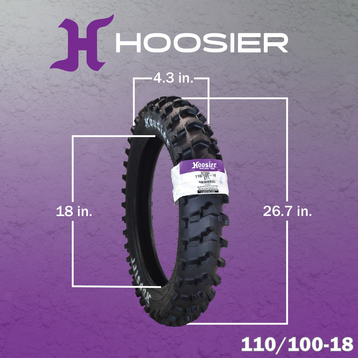 Hoosier Racing Tire 110/100-18 ST1 125,250,450cc Dirt Bike Rear