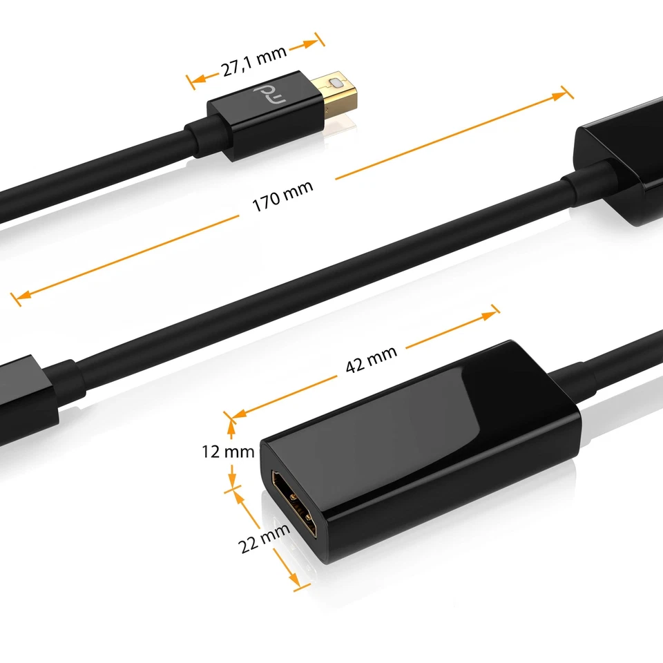 Primewire mini DisplayPort zu HDMI Adapter miniDP Stecker zu HDMI Buchse 4k UHD - Bild 2 von 4