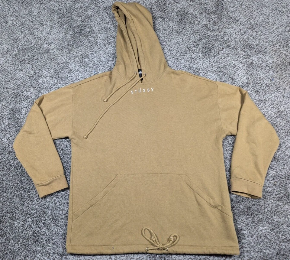 Sudadera con capucha Stussy para mujer pequeña marrón básica bordada Y2K Foto 2 de 4