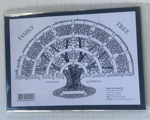 McDermott Irish Family Coat of Arms, Crest and Motto 7x5 with Blank Family Tree - Picture 3 of 3