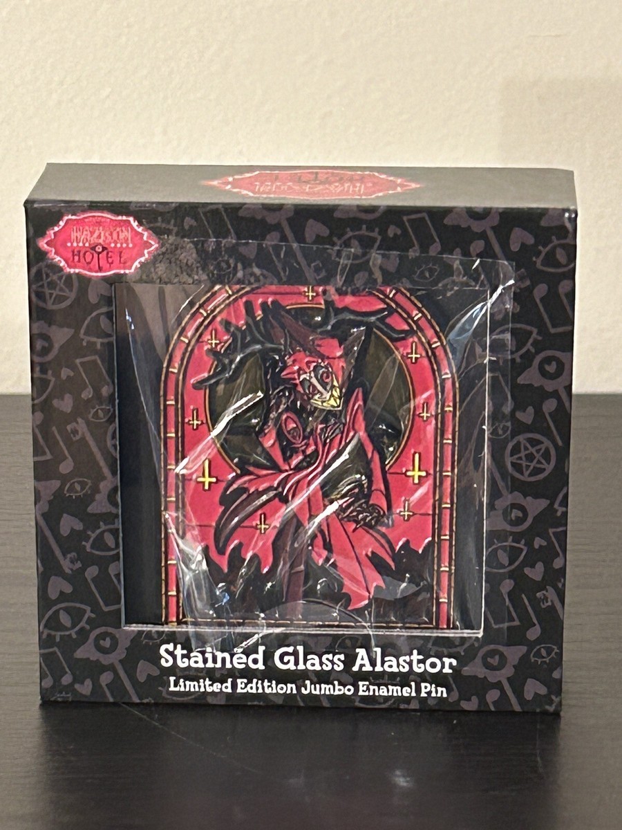 Hazbin Hotel Official Alastor Jumbo Stained Glass Enamel Pin New