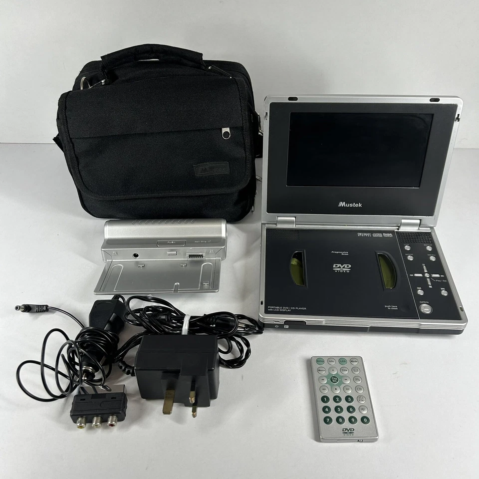 Reproductor de CD DVD portátil Mustek PL407H 7" con estuche cargador repuesto/reparación de batería Foto 2 de 4