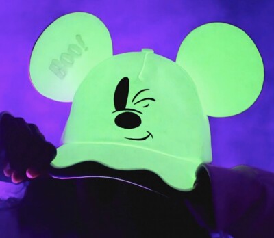 Cakeworthy Disney Halloween Mickey Ghost Ear Hat Glow in the Dark NEW
