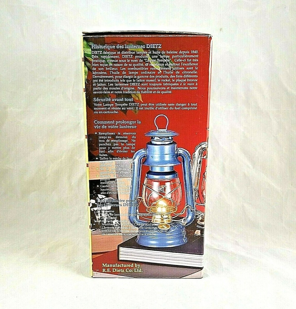 NEW DIETZ #76 ORIGINAL BLUE HURRICANE STORM CAMPING LANTERN