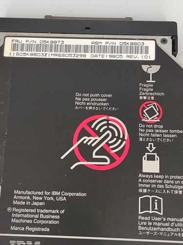 VINTAGE IBM THINKPAD 24X CD ROM 05K8803 XM-1702B NOTEBOOK or EXT CASE RM4-B34 - Picture 5 of 5