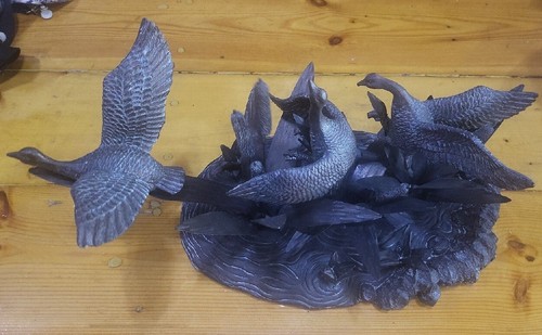 Scultura in metallo oche che volano dalla palude grande bellissima statuina decorazione casa! - Foto 4 di 5