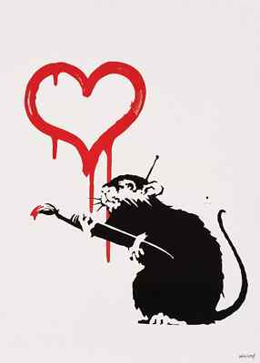 Banksy: Love Rat : Archival Quality Fine Art Print