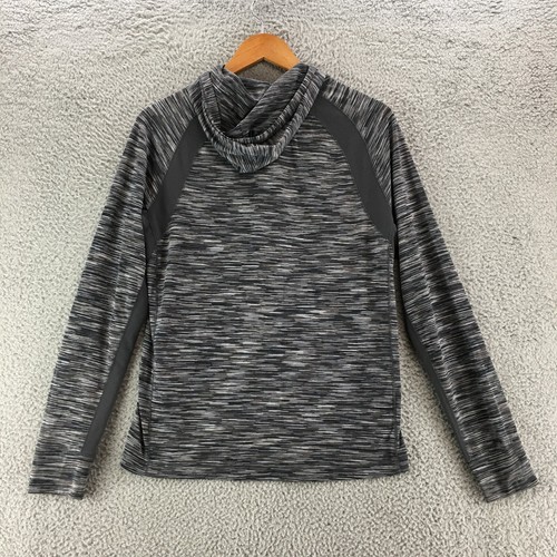 Prana Hooded Long Sleeve Activewear Womens Small Grey Striped Fitted Pull Over - Picture 7 of 13