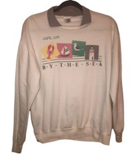 Vintage 1987 Cape Cod By The Sea a Collared Sweatshirt - One Size Fits All