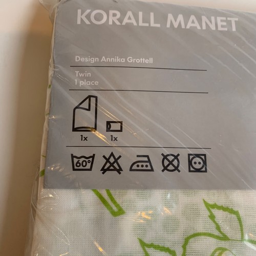 Ikea Twin Bed Quilt Cover Set, Annika Grottell, Underwater Theme, Green White - Picture 5 of 8