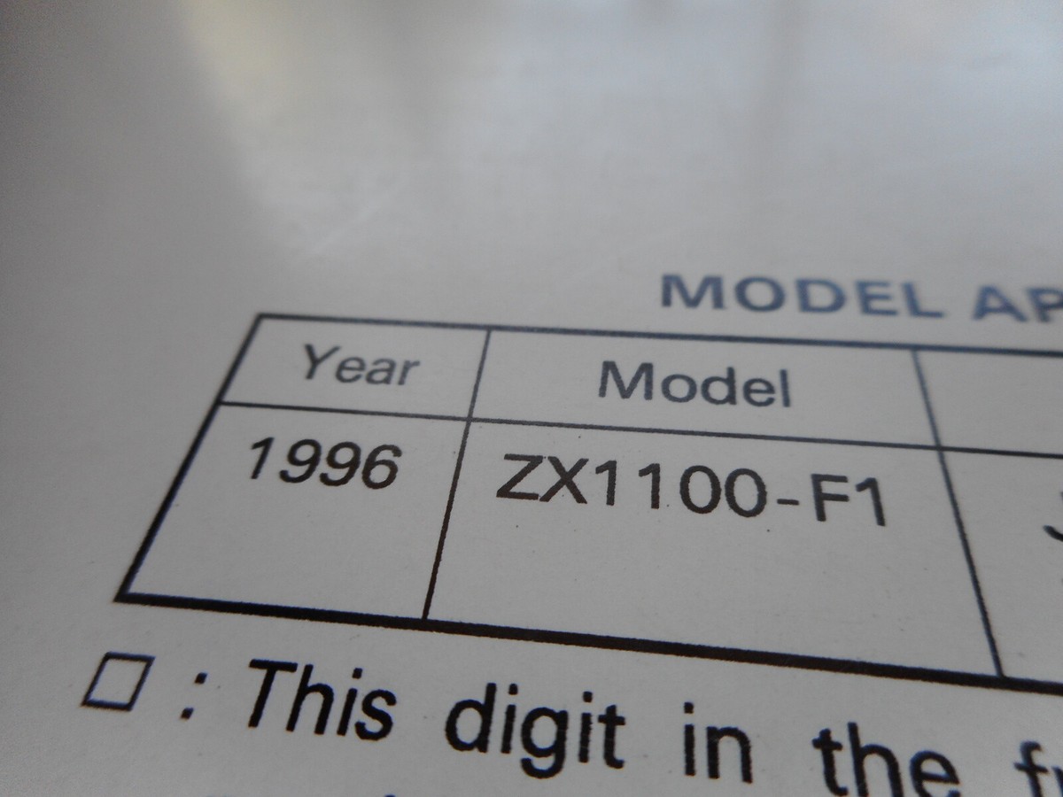 Kawasaki GPZ ZX 1100 ABS Genuine Owners Service Manual Supplement