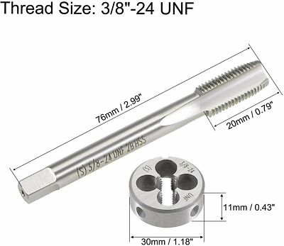 3/8''-24UNF Machine Thread Tap & Die Set HSS Right Hand Thread 3/8''-24 TPI：24