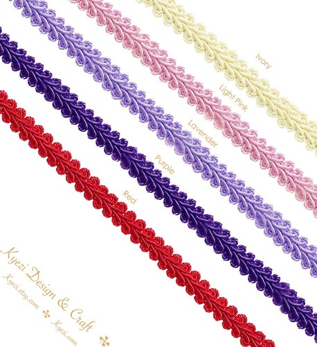 1/2 inch Braided Gimp Trim By the Yard, 13mm French Style Gimp Cord Trim - Picture 3 of 18