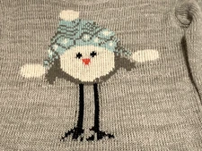 Jolt Sweater Juniors MEDIUM Snow Bird Gray Long Sleeve Crew Neck