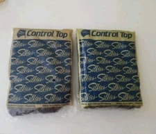 Silkies Control Top Hose with Support Legs X-Quee Off Black W/ Cotton Crotch 2 p