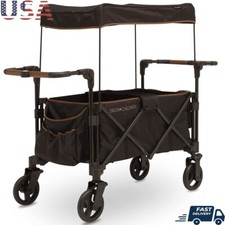 Versatile Stroller Wagon 2 Kids W/ Canopy Cup Holders Storage Easy Fold New