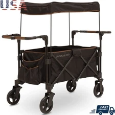 Versatile Stroller Wagon 2 Kids W/ Canopy Cup Holders Storage Easy Fold New