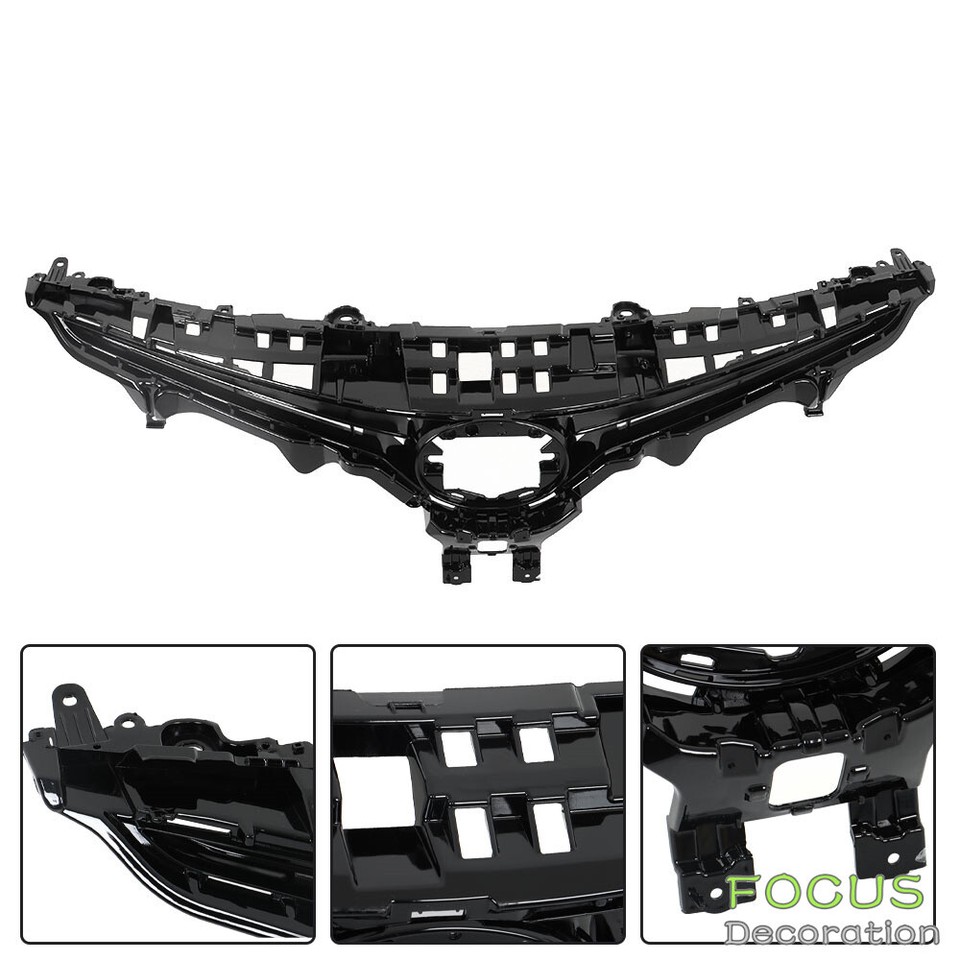 Front Upper/Lower Bumper Grille Set For 2021-2022 Toyota Camry SE/XSE – Gloss Black