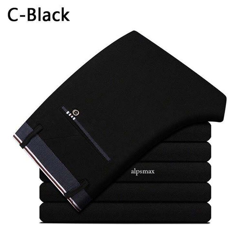 Men Fashion Business Long Pants Suit Pants Male Elastic Straight Formal Trousers - Picture 8 of 27