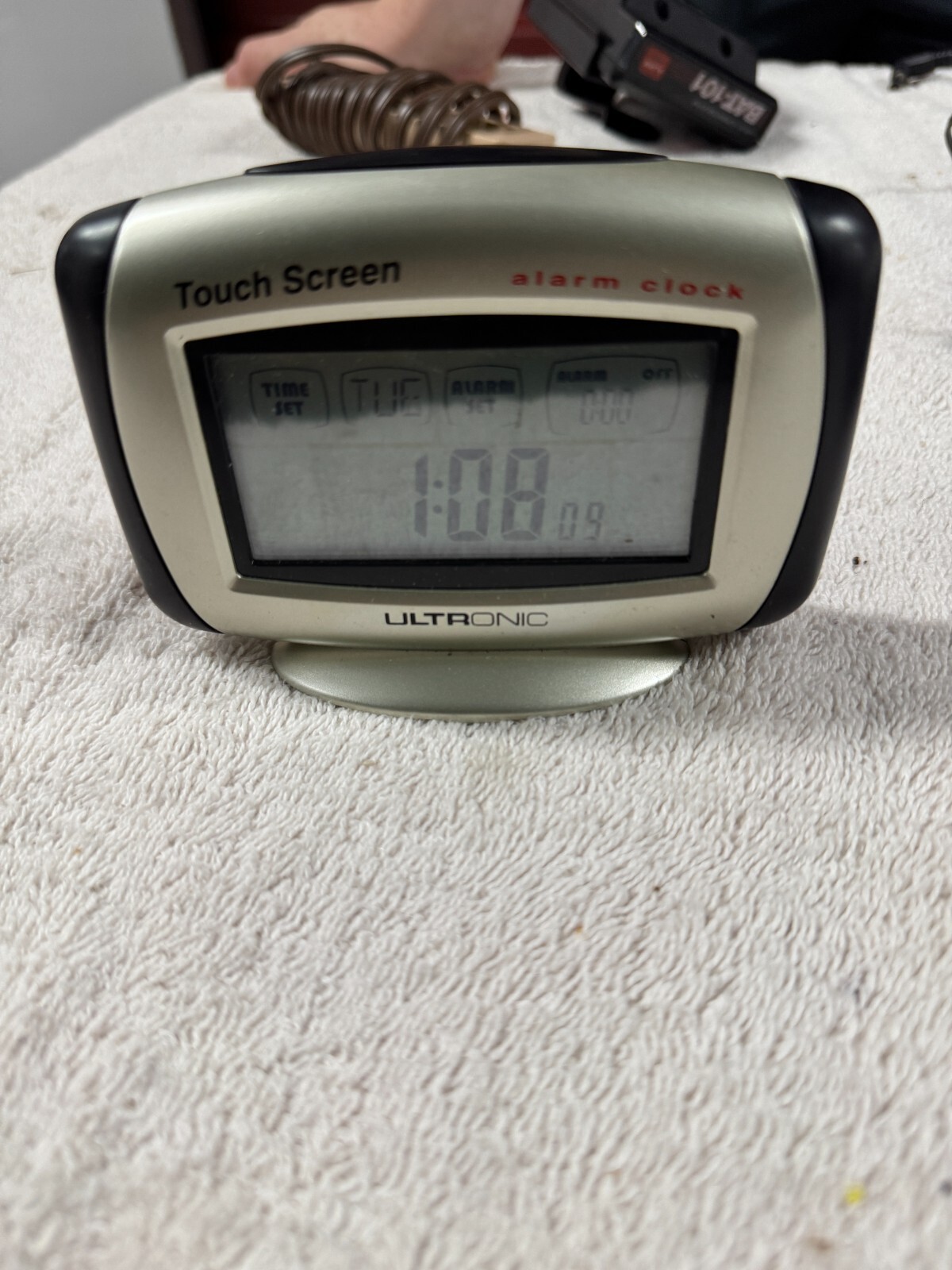 Ultronic Portable Touch Screen Thermo Alarm Clock - BATTERIES NOT INCLUDED!!!!