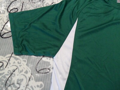 Large NWOT Green Two Tone 100% Poly Dri Fit Swim Sports Athletic A4 Shirt