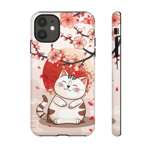 Enchanted Cat Case - Cute Japanese Cat with Cherry Blossom Case for iPhone 15-8 - Picture 43 of 59