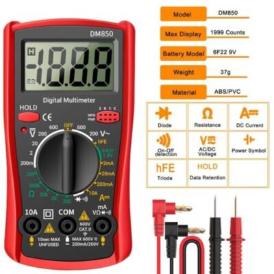 Digital   Voltmeter Ammeter Ohmmeter Volt AC   Tester Leads Meter #E7*