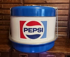 PEPSI COLA JL CLARK TRIPLE DECKER METAL FOOD CAKE PIE CARRIER PICNIC REUNION MCM