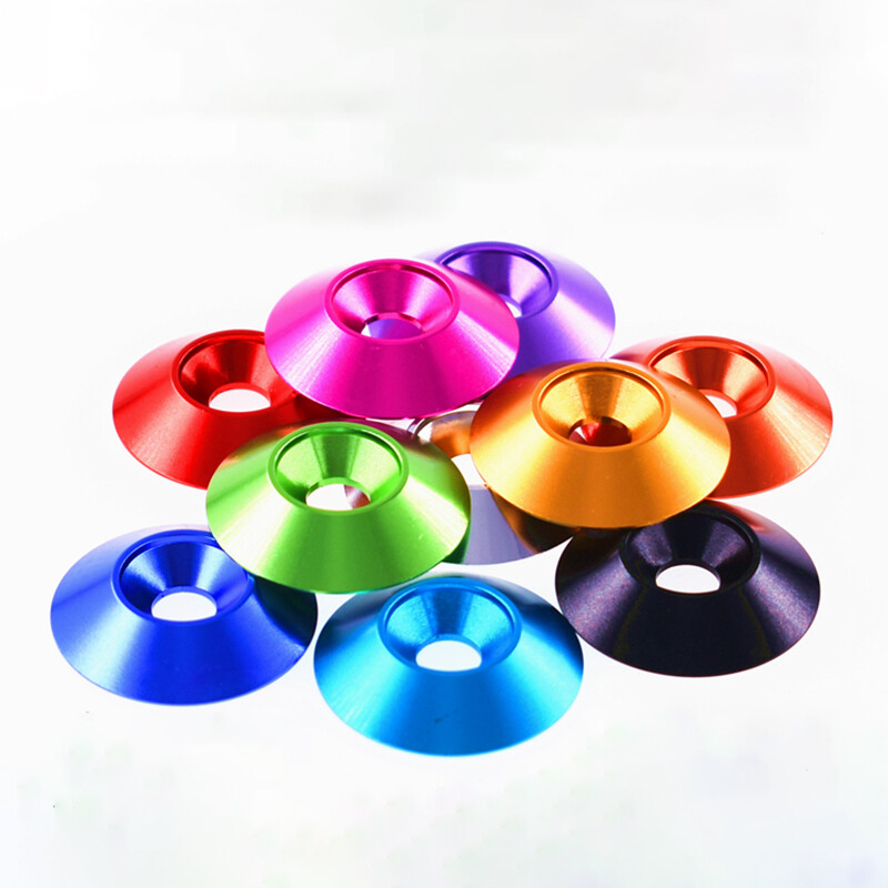 Schrauben Rosetten Unterlegscheiben 100 Stück | 10mm x 3,9mm vernickelt | Zierscheiben für Linsen- und Senkkopfschrauben