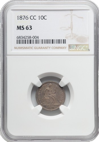1876 Seated Liberty Dime XF w/rim bump | eBay