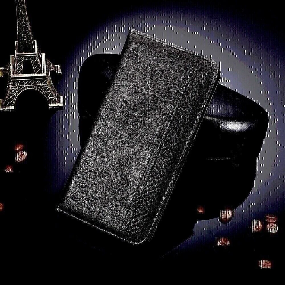 For Nubia Red Magic 10 Pro+, Luxury Retro Flip Leather Matte Wallet Cover Case - Image 2 of 4