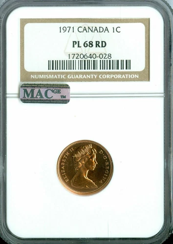1971 CANADA CENT NGC MS68 PL RED PQ MAC FINEST GRADED RARE SPOTLESS *