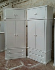 HANDMADE AYLESBURY X2 (WHITE) 2 DRAWER WARDROBE +TOP BOX NOT FLAT-PACK!!!