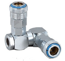 1/4" Swivel Manifold with 2 One Touch Nitto Type Sockets Quick Coupling 