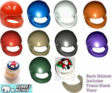 Lego Minifigure Helmet w/ Visor Motorcycle Crash Space Car Racing U choose