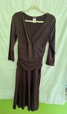 Rekucci Womens Brown Slimming Fit-and-Flare Tummy Control Dress 8
