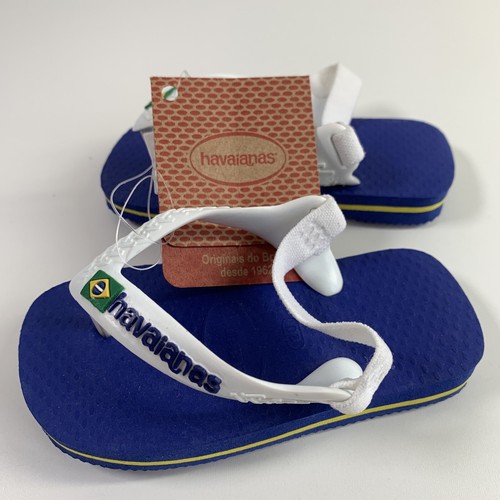 Havaianas Baby Slingback Flip-Flops, Brasil Logo Größe EU22, UK 7C Marine Blau - Bild 8 von 10