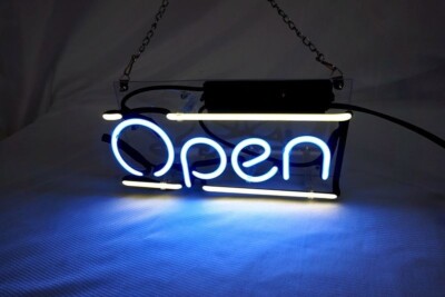 Open Garage Room 17'' Acrylic Neon Sign Lamp Light Show Bright With Dimmer