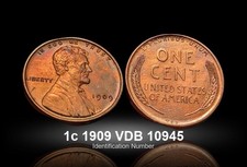 1909-VDB Lincoln Cent BU Unc. Red 10945